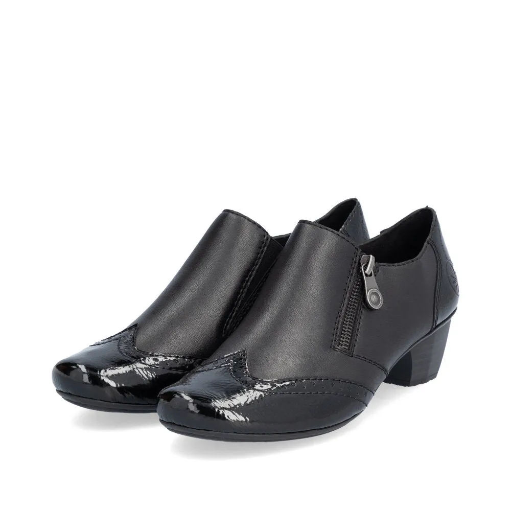 Rieker Trouser Shoes Black Work Shoes Zip 41757-00