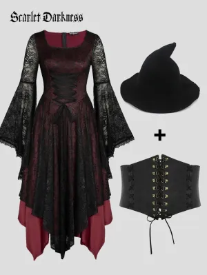 Scarlet Darkness Halloween Witch Costume