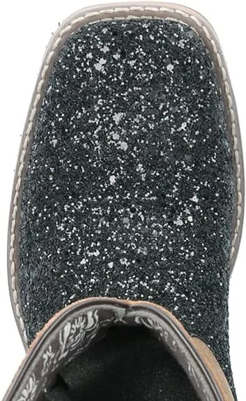 Smoky Mountain Womens Las Vegas Brown/Black Glitter Leather Cowboy Boots