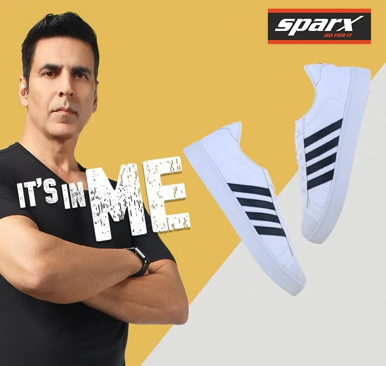 Sparx Mens Offwhiteblack Casual Shoe