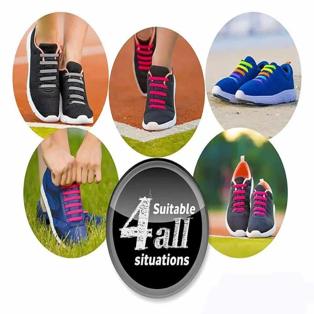 Speed Laces No Tie Silicone Elastic Shoe Lace for Adults - Blue