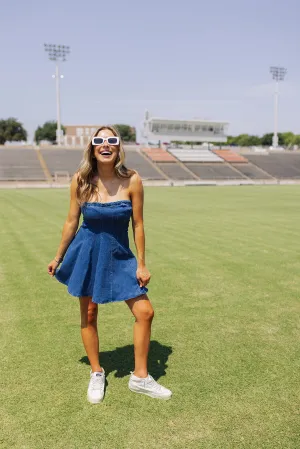 To The Tailgate Denim Dress - Denim