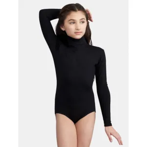 Turtleneck Long Sleeve Leotard (Black or White) for Girls - Capezio TB123C