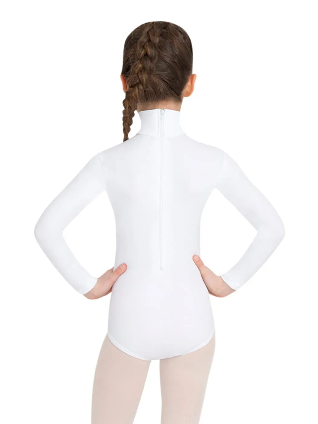 Turtleneck Long Sleeve Leotard (Black or White) for Girls - Capezio TB123C