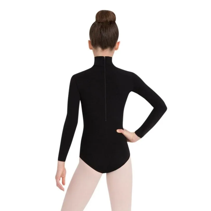 Turtleneck Long Sleeve Leotard (Black or White) for Girls - Capezio TB123C