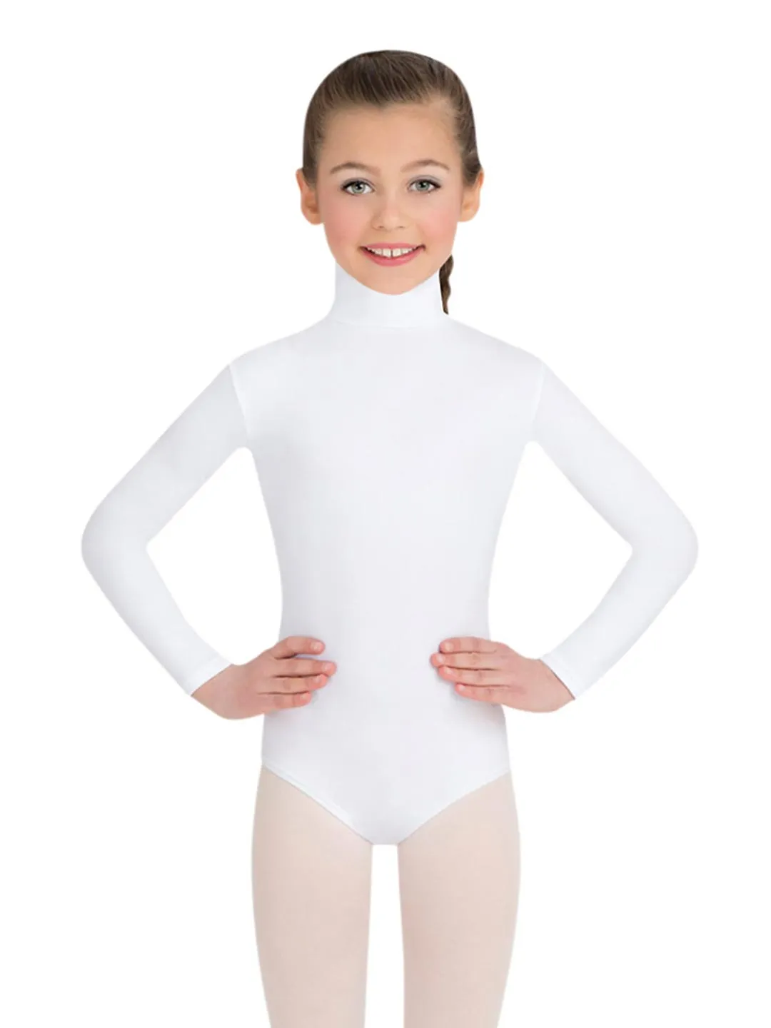 Turtleneck Long Sleeve Leotard (Black or White) for Girls - Capezio TB123C