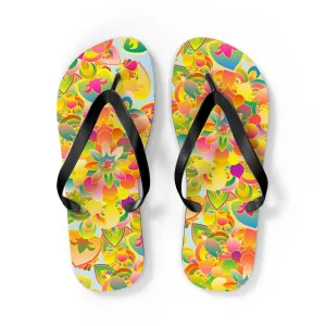 Vibrant Floral Mandala Flip Flops