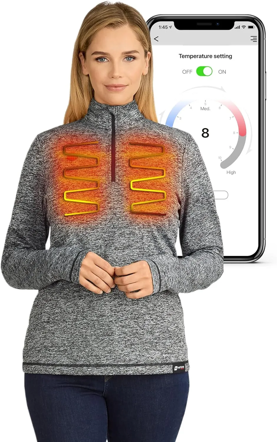 Women's Bluetooth Heated Shirt with Battery, App Controlled