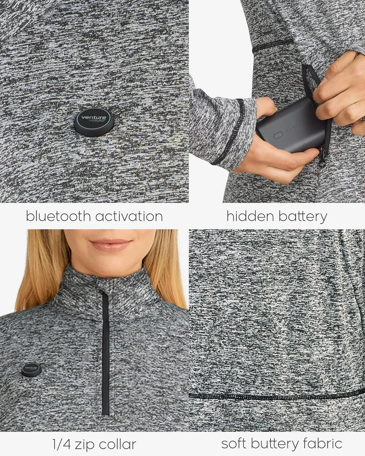 Women's Bluetooth Heated Shirt with Battery, App Controlled