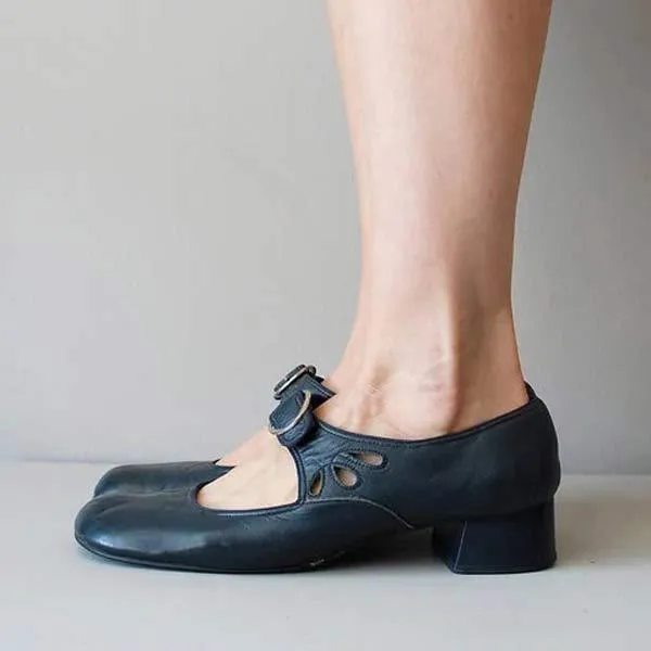 Women'S Low Heel Buckle Pumps 92203958C