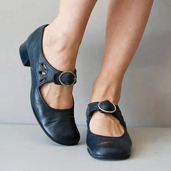Women'S Low Heel Buckle Pumps 92203958C