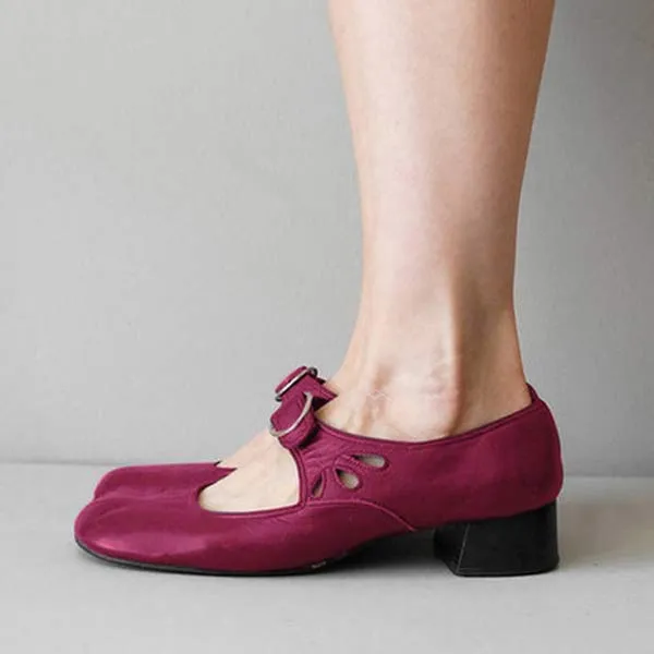 Women'S Low Heel Buckle Pumps 92203958C