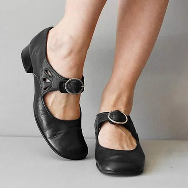 Women'S Low Heel Buckle Pumps 92203958C