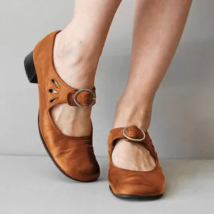 Women'S Low Heel Buckle Pumps 92203958C
