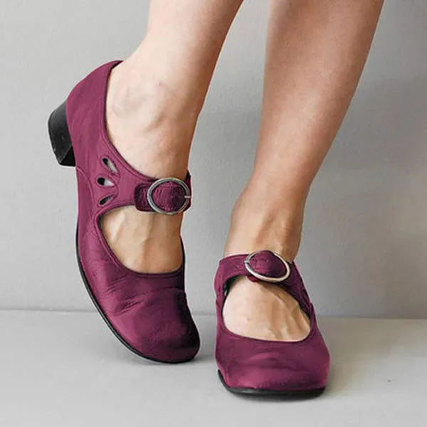 Women'S Low Heel Buckle Pumps 92203958C