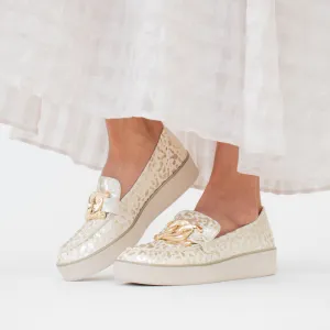 Zurina Beige and Gold Leopard