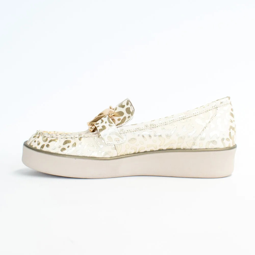 Zurina Beige and Gold Leopard